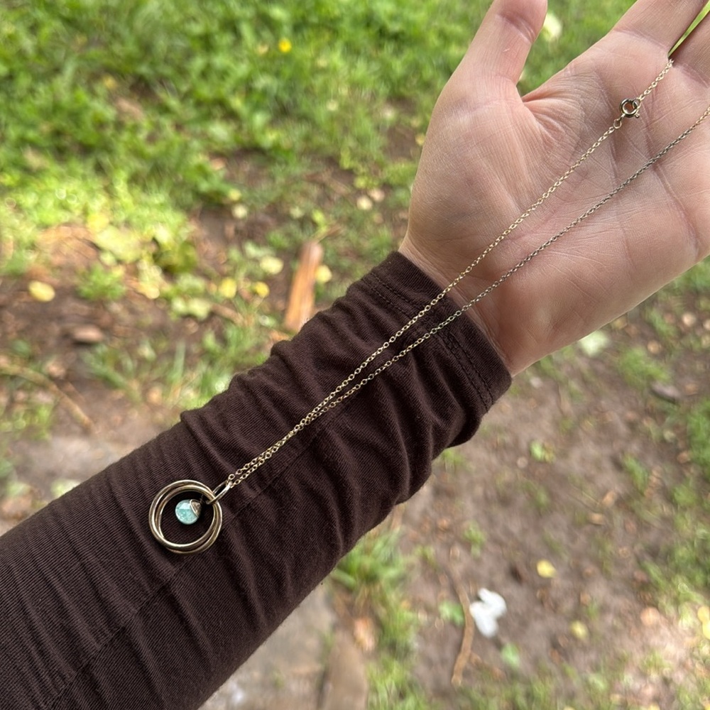 LAIMER faceted wrapped stone 925 sterling necklace rings - Picture 2 of 3